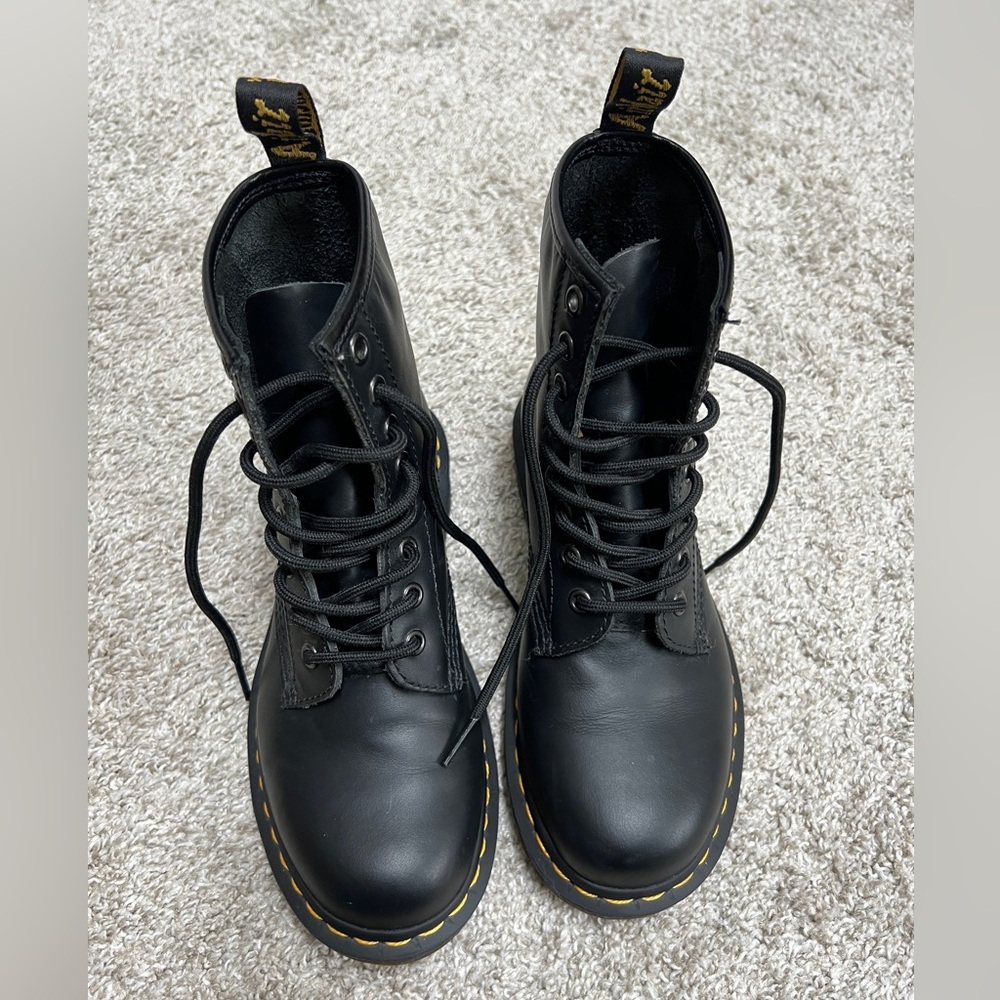 Dr. Martens Woman’s Black Leather Lace-Up Boots - Picture 2 of 5